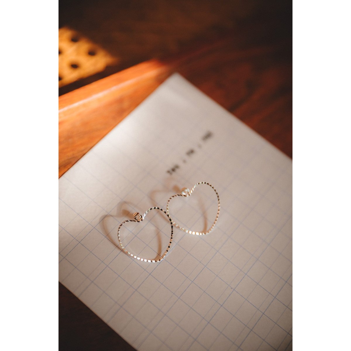 maxi boucles d'oreilles puces coeurs plaqué argent - AURA