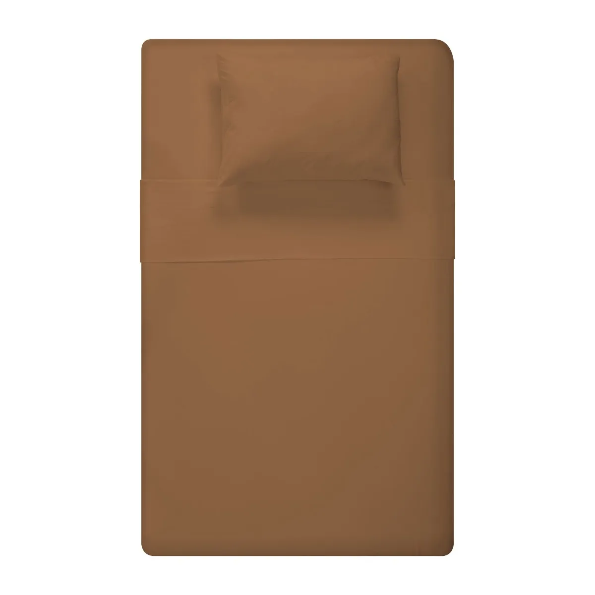 Origami Maison Ensemble Draps Flanelle Lit Double - Uni Caramel