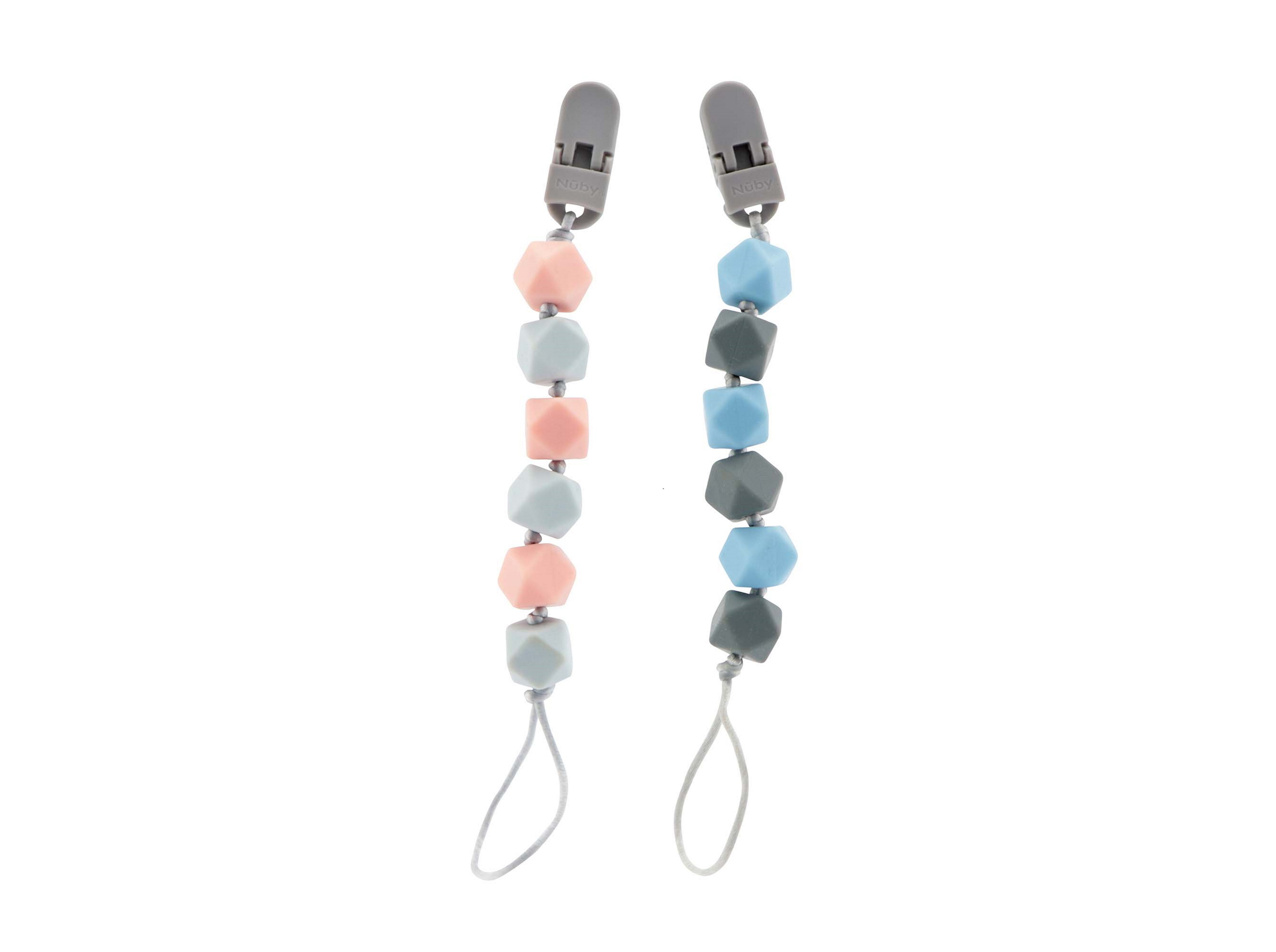 PRENDE CHUCHA NUBY FITA COM MOLA SILICONE CORES SORTIDAS