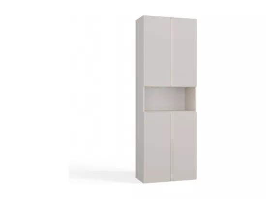 GLAZE - Armoire de salle de bain avec panier à ligne - Style moderne - 174x60x30 cm - Colonne sdb - Beige