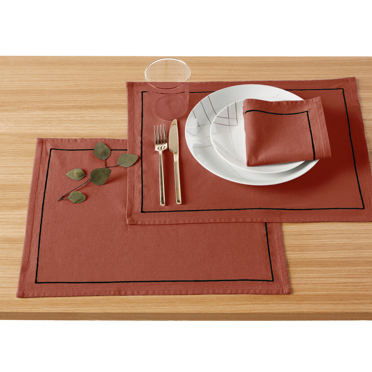 LA REDOUTE INTERIEURS<br>Conjunto de 4 individuais de mesa em linho lavado/algodão Métis Bourdon