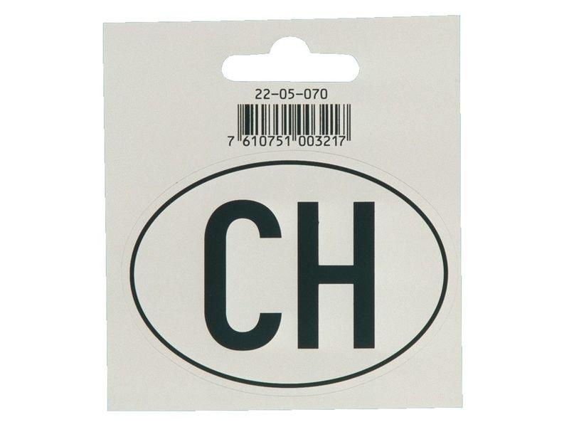 TopLine Hoheitszeichen «CH» für Motorräder, 75 × 55 mm Schweizer CH-Schild fürs Motorrad