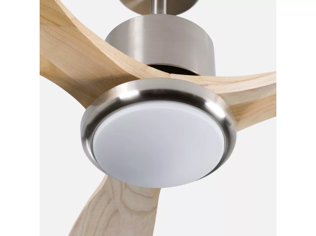 Ventilateur de plafond avec lumière 3 pales 56W 6 vitesses Alaska Natural Wood O91