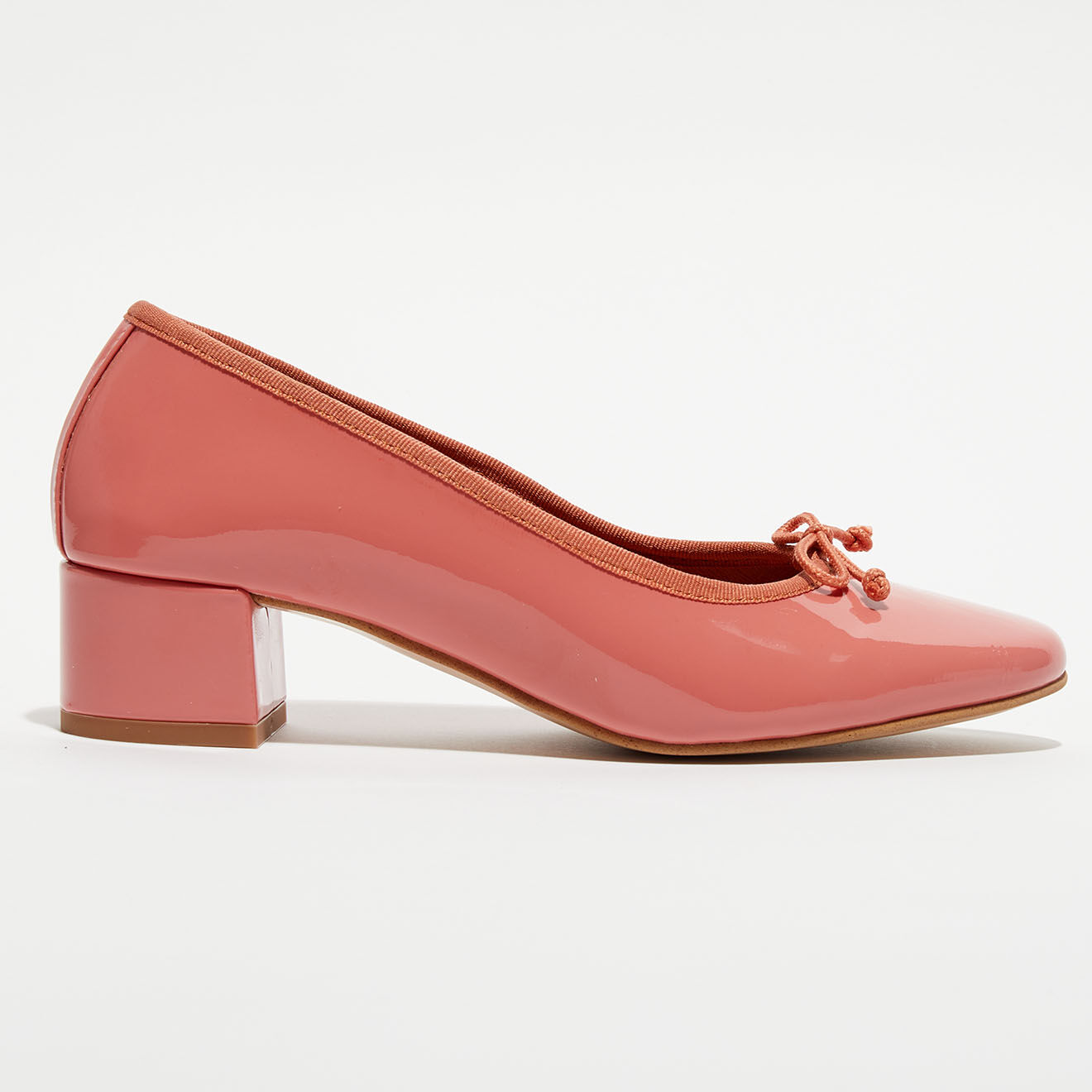 Quartier Latin Ballerines trotteurs en Cuir verni Diane roses - Talon 4 cm