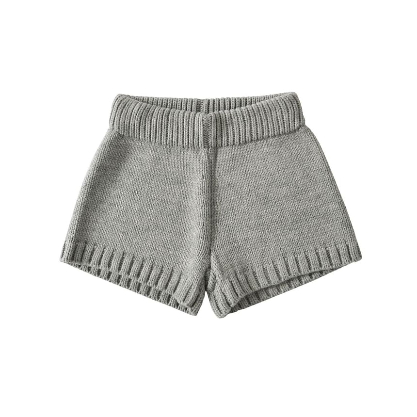 Asiris - Effen gebreide shorts met elastische taille