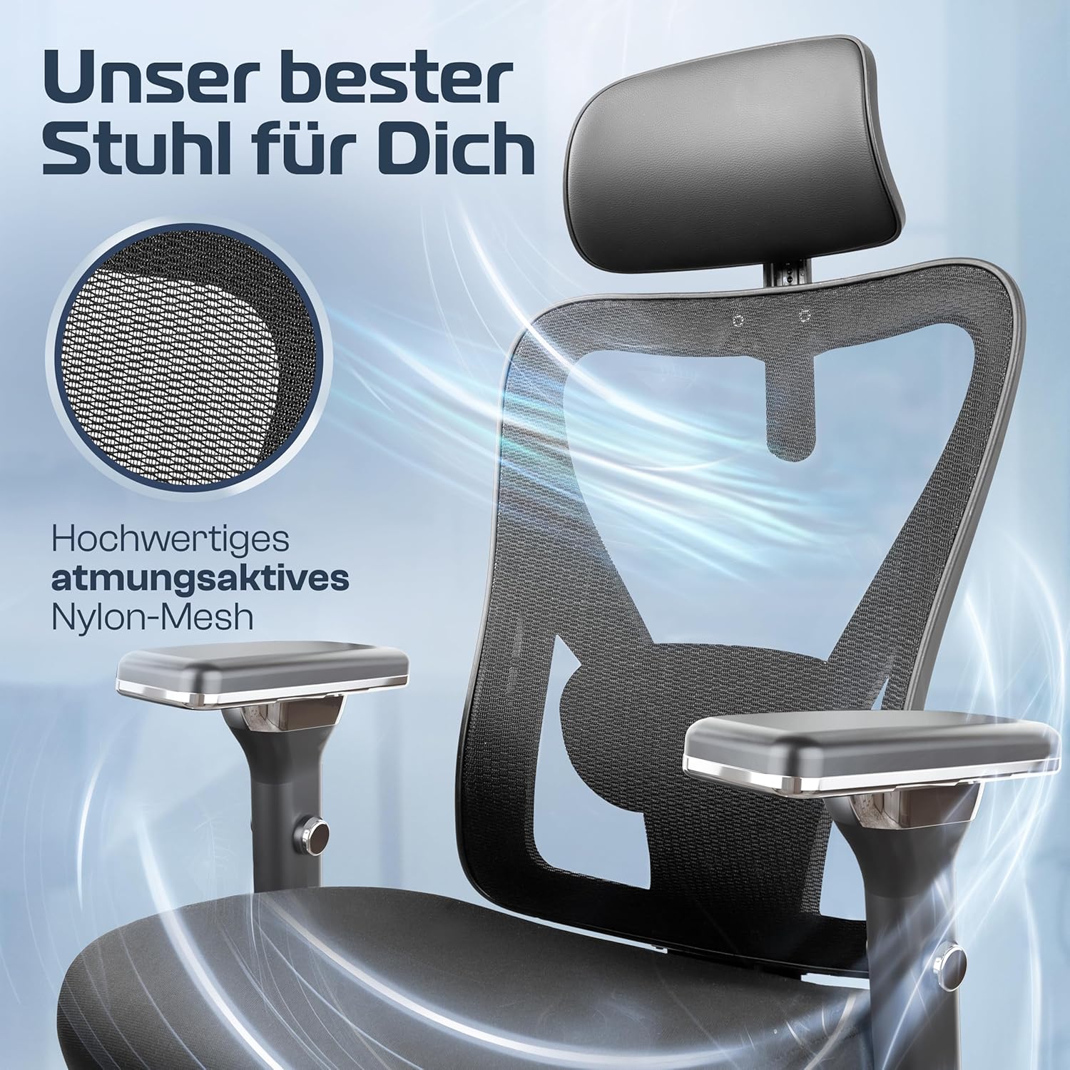 CleverSeat Bürostuhl Ergonomisch [TESTSIEGER] Schreibtischstuhl 100% individuell einstellbar | Büro Stuhl & Gaming Stuhl | Computerstuhl Home Office Chair Ergonomic | Drehstuhl 150 kg