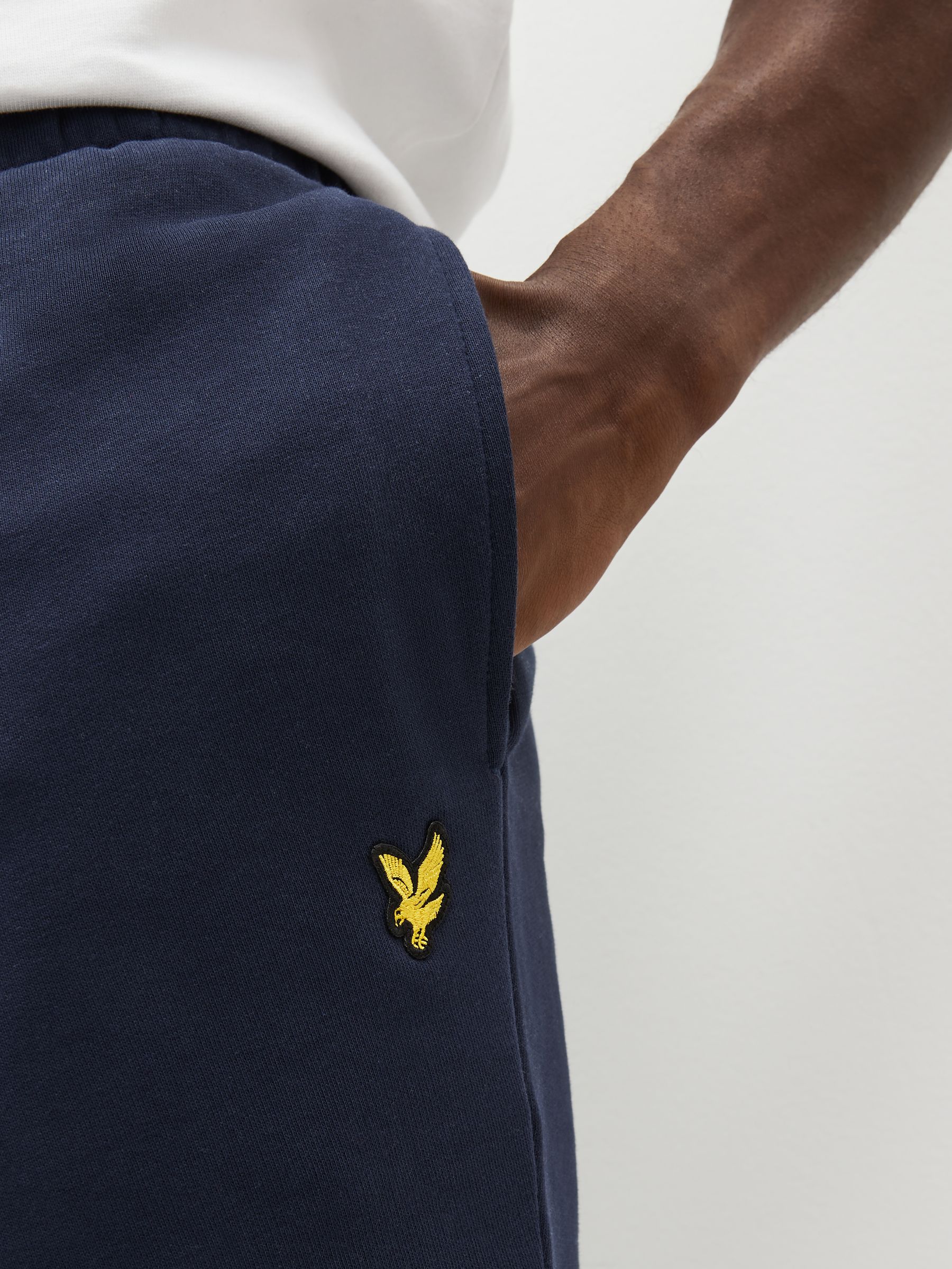 Marineblauw - Lyle & Scott - Jersey short van katoen