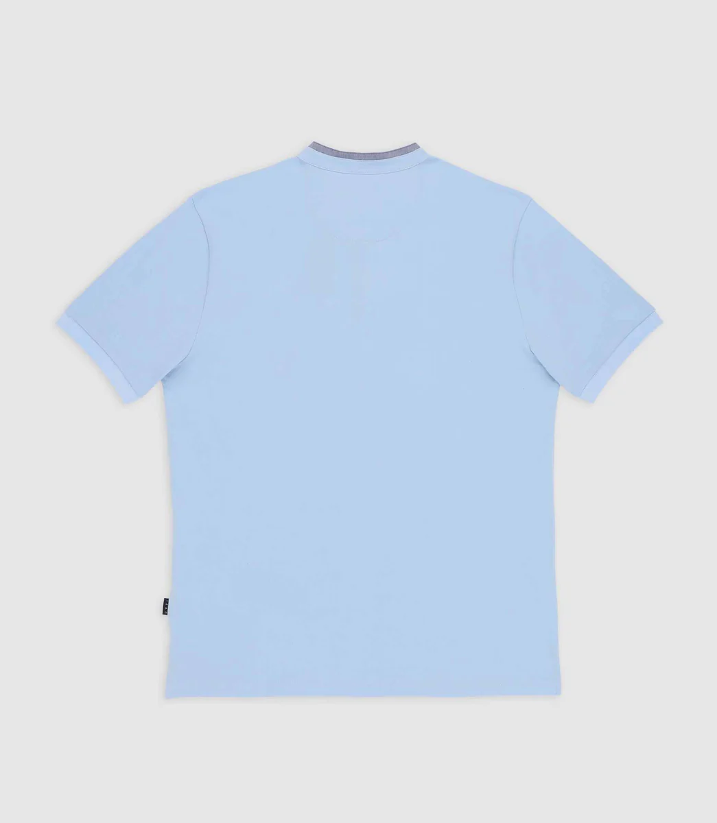 Polo uni col mao bleu ciel GASPAR