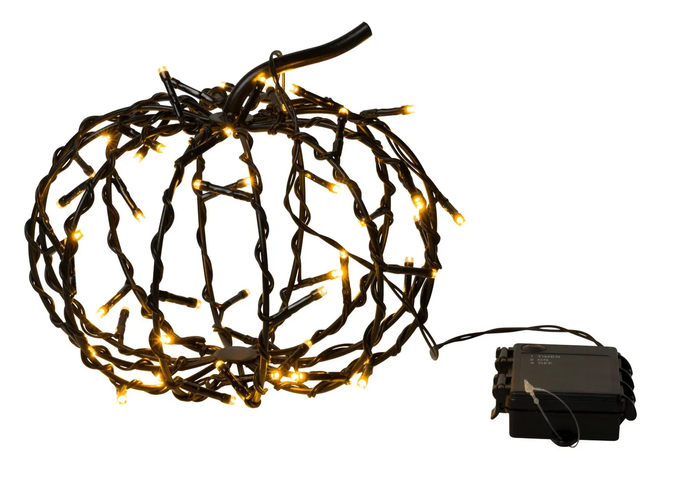 Halloweenpynt Metallgresskar med LED-lys Ø20 cm