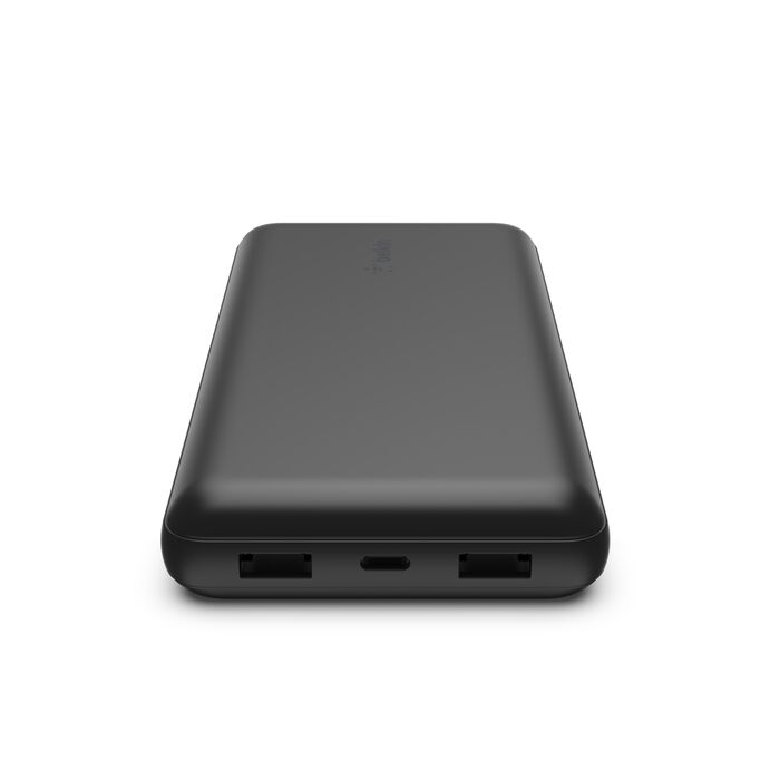 (20000mAh) Boost Charge Dual USB / USB C Powerbank Ladegerät inkl. Ladekabel (BPB012btBK) - Schwarz