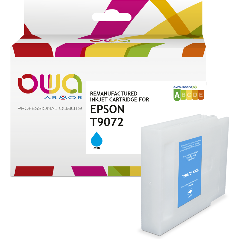 Cartouche d'encre remanufacturée OWA - haute capacité - Cyan - pour EPSON T9072