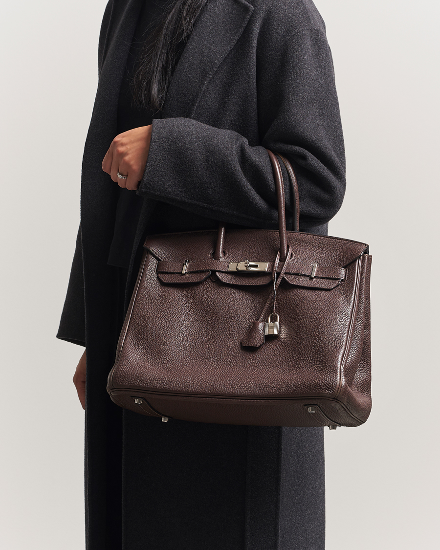 Hermès Pre-Owned Birkin 35 Taurillon Clémence Ebène