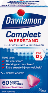 Davitamon Compleet Weerstand Kauwvitamines Bosvruchten 2x60KTB