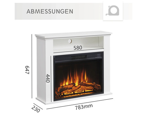 Elektrische haard Balderia Frida wit 2000 watt