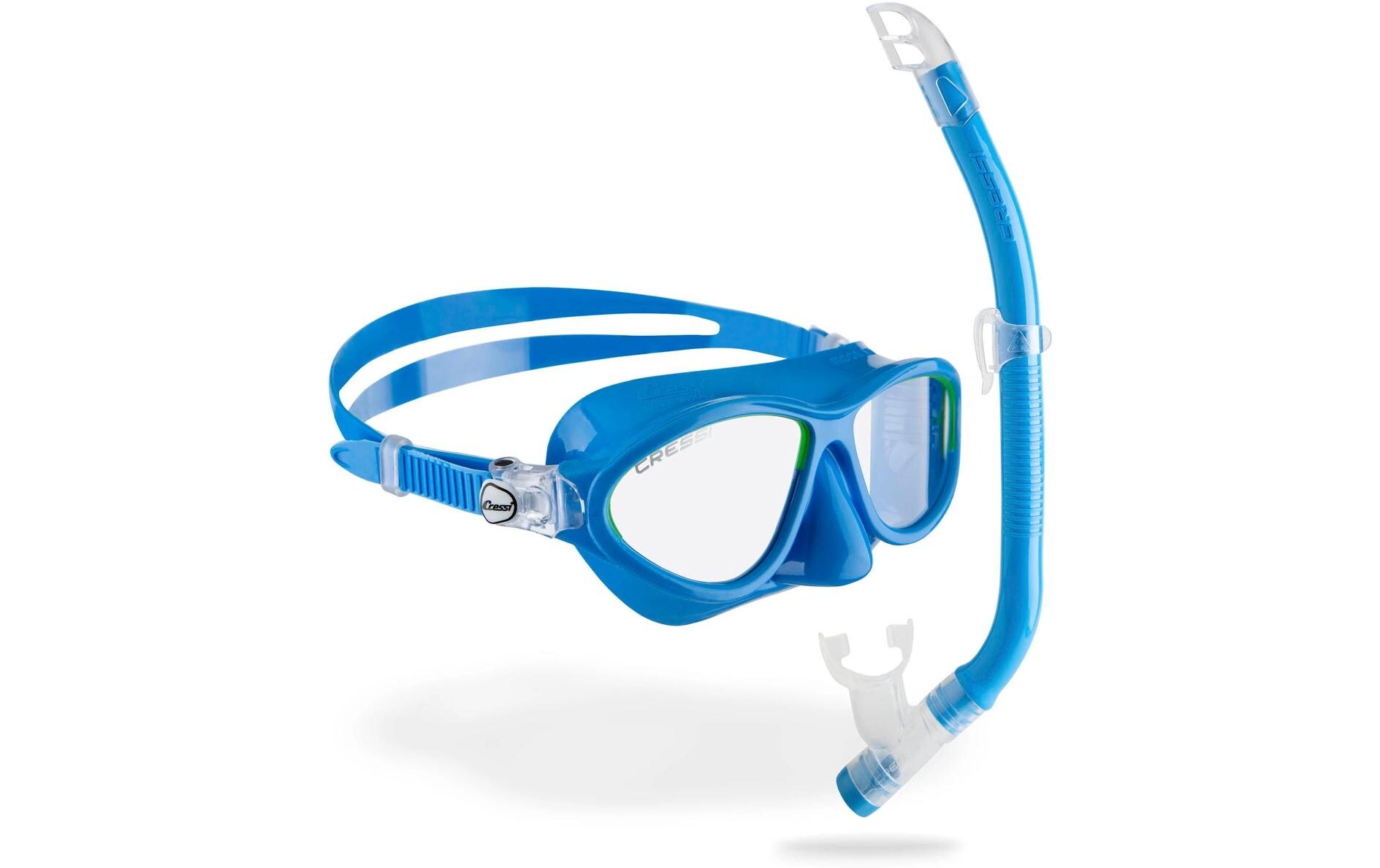 Moon + Top Schnorchel Combo Kinder Hellblau/LimetteMaske für Kinder