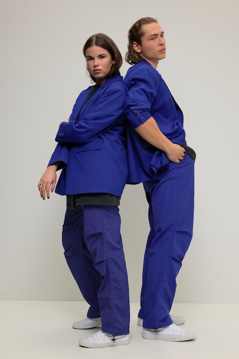 Blazer, oversized, Rücken-Knopfleiste, Revers, Langarm, Unisex