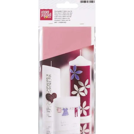 Knorr Prandell Wachsplatten, rosa, 2 Platten, 17,5x8cm