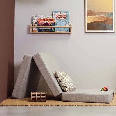 KlipKlap 3-Fold Enkelmadrass, Beige