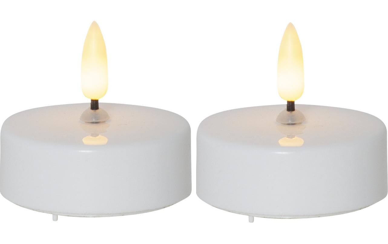 LED Teelichter Set Flamme Ø 5.8 x 5.5 cm, Weiss, 2 StkTeelichter mit tanzender Flamme