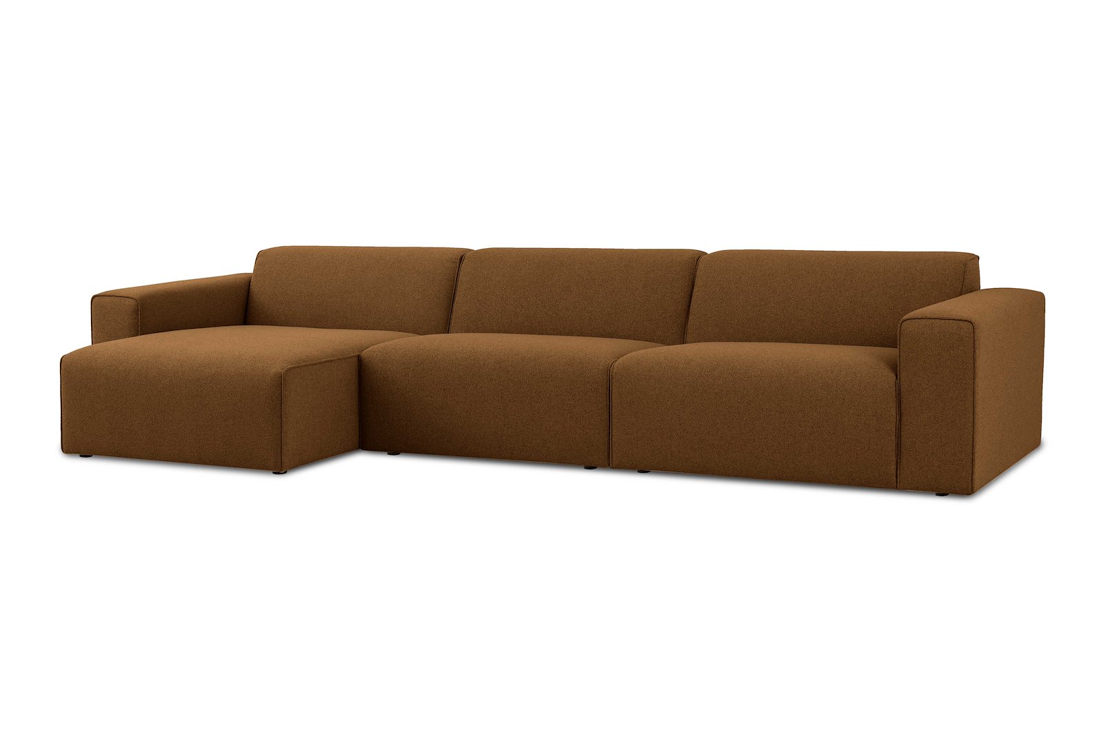 Styl 3-seter med sjeselong venstre Duo puter. Tekstil Neve 31 Brick med sorte ben.