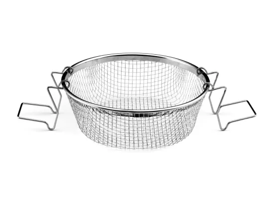 Eclipse - Sauteuse 24 cm revêtue en céramique, couvercle et panier de cuisson pour friture et cuisson à l'eau