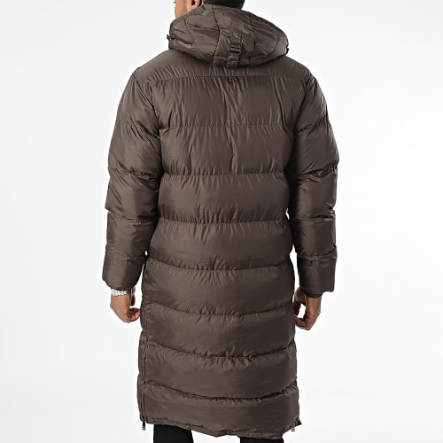 Doudoune Longue Capuche Vert Kaki