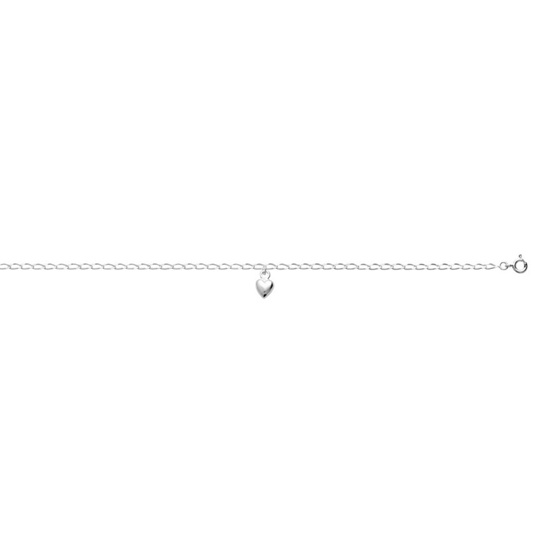 Chaîne de cheville femme - Coeur - Argent 925