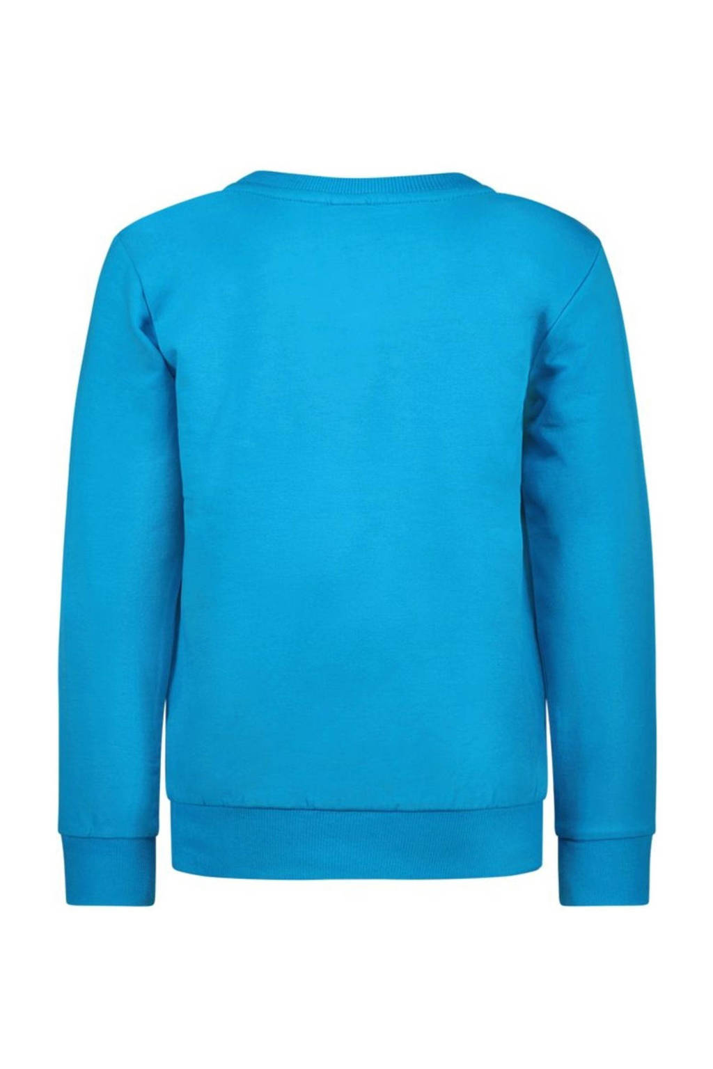 B.Nosy sweater Sef met tekst aquablauw