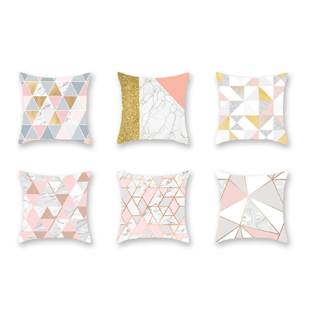 YP Select Housse de coussin géométrique - Rose-or