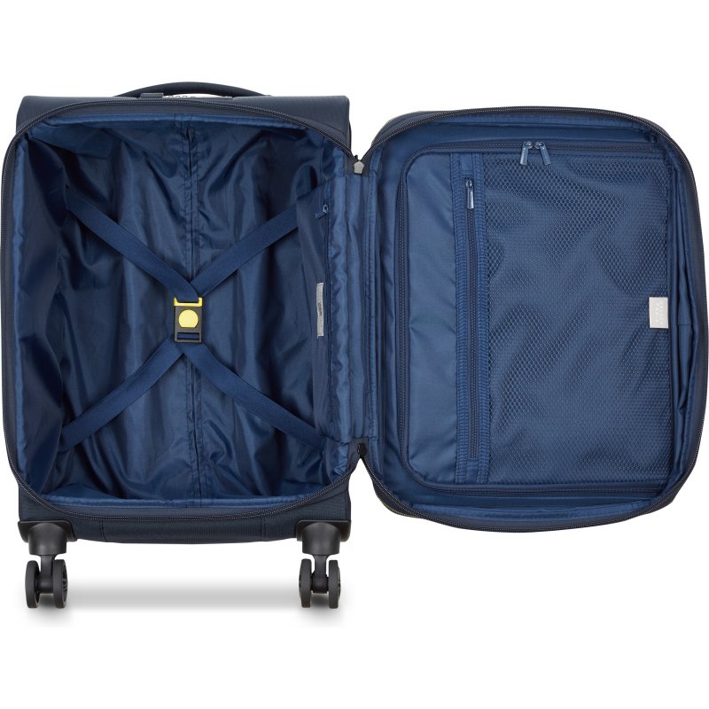 Delsey Brochant 3 - Valise cabine extensible 4 doubles roues 55 cm bleu marine