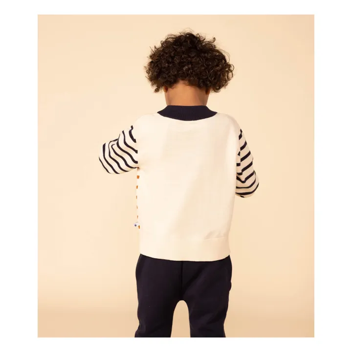 Petit Bateau Pull Marin à Rayures | Ecru