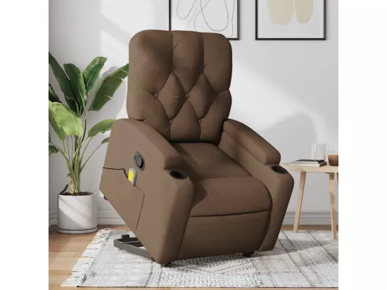 Fauteuil massant inclinable Marron Tissu