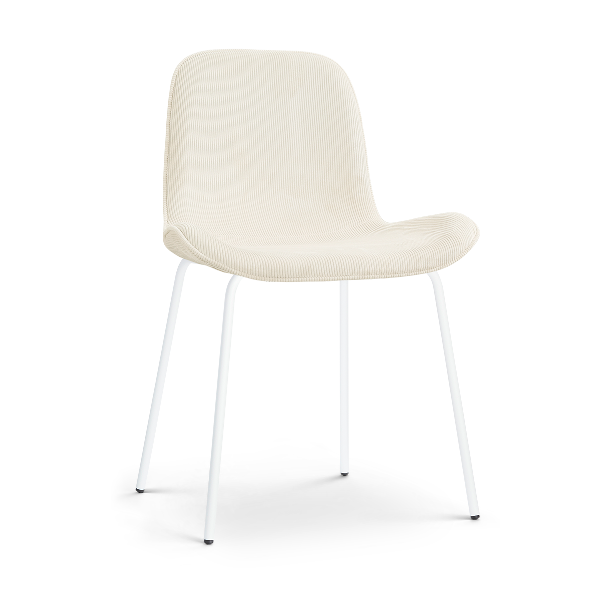 Eetkamerstoel Nora-Fé wit onderstel rib beige