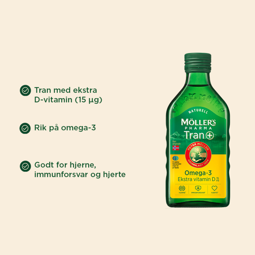 Möller's Pharma tran med D-vitamin naturell 250 ml