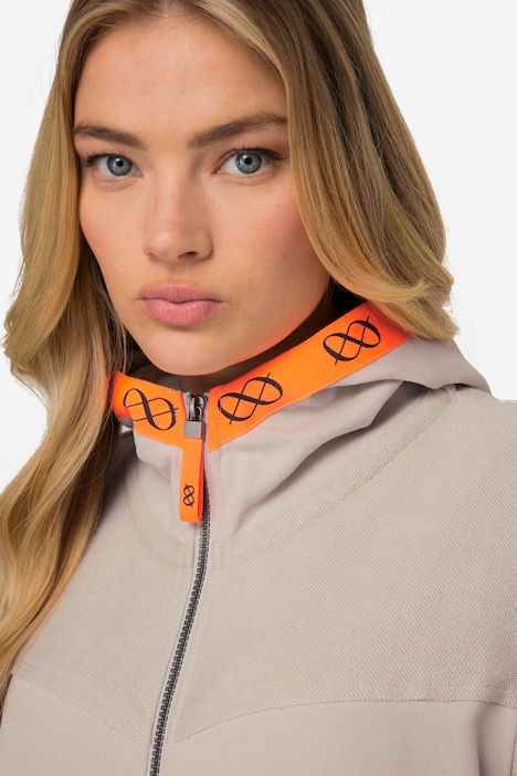 Long Sweatjacke, Kapuze, Langarm; OEKO-TEX