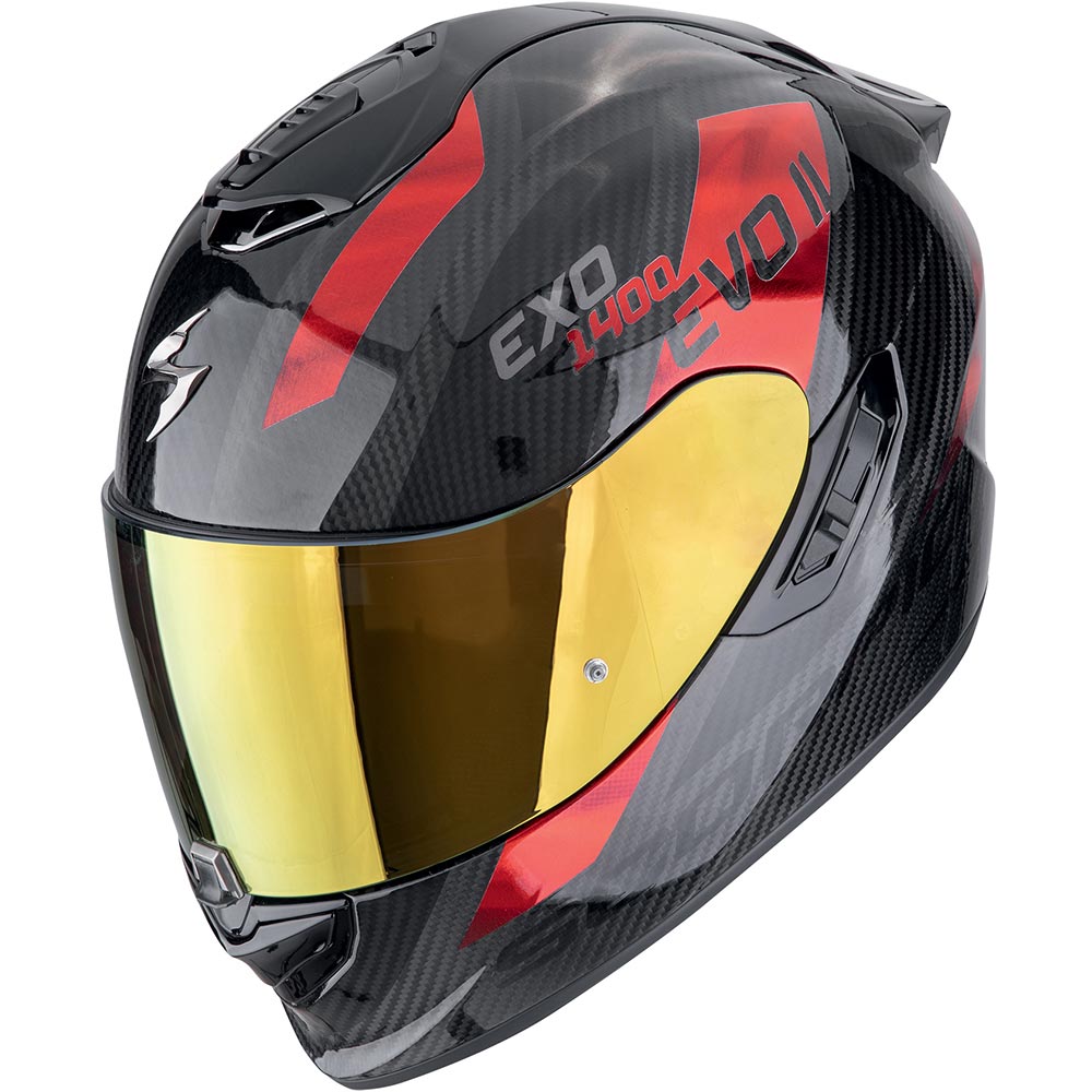 Scorpion - Casque Exo-1400 Evo II Carbon Air Platted Noir / Rouge