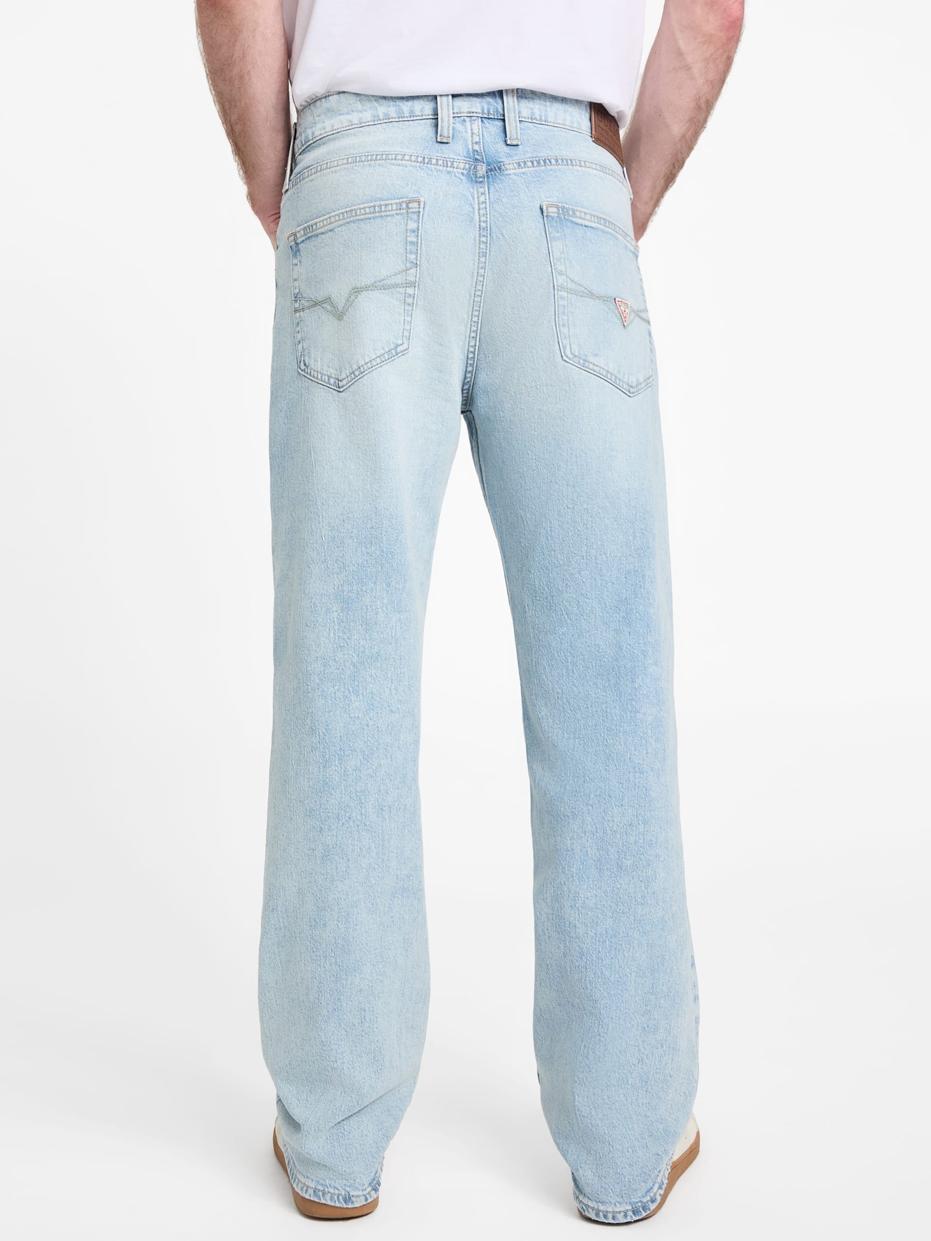 Calça jeans reta desgastada Eco Mason