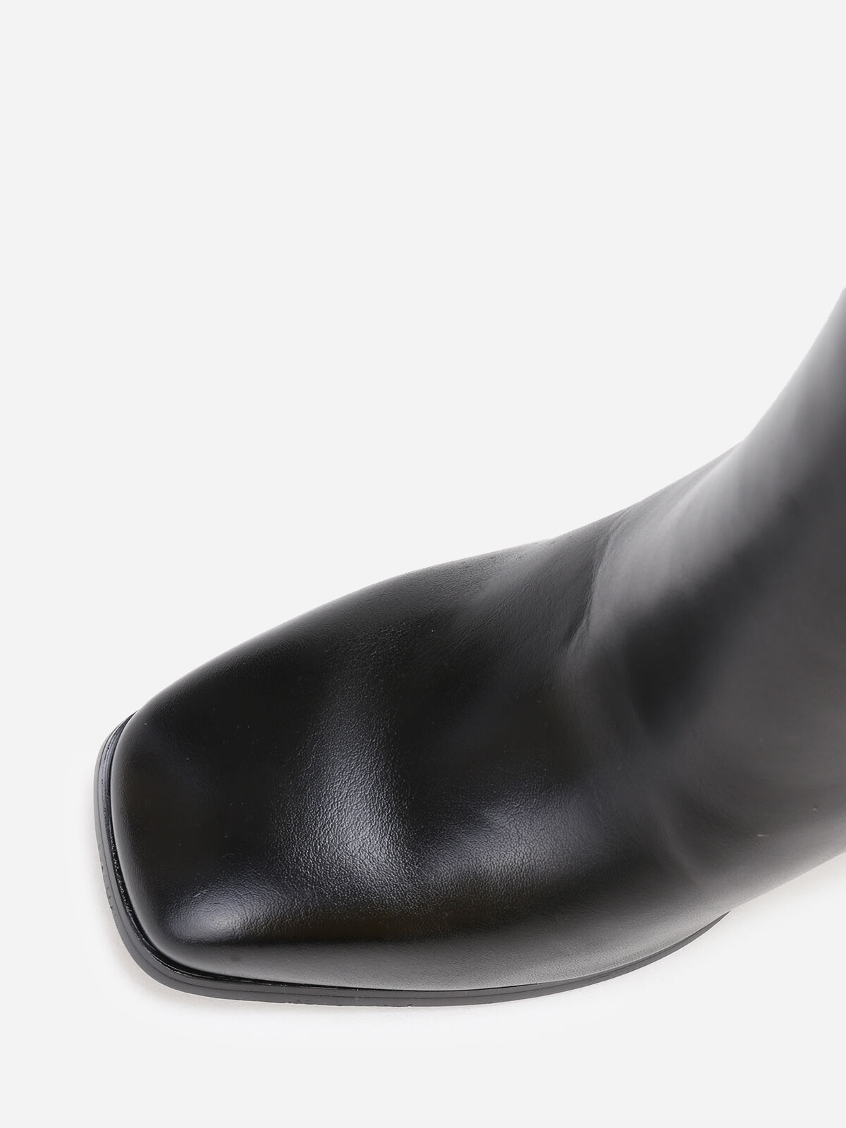 Bottines chelsea carrées à talon- Noir