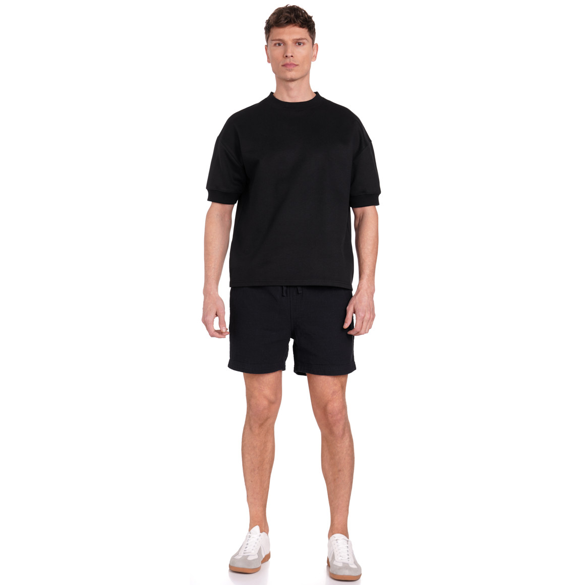 Jonas Nielsen Herren T-Shirt aus Sweat schwarz