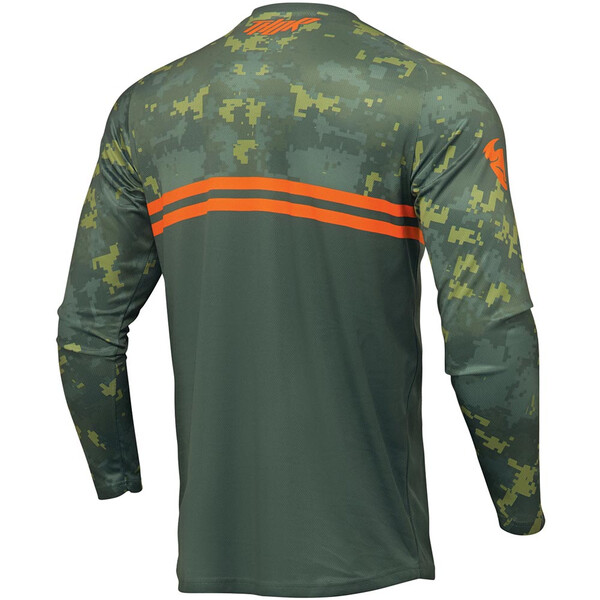 Thor Motocross - Maillot Sector Digi Camo Noir / Camouflage Vert / Orange