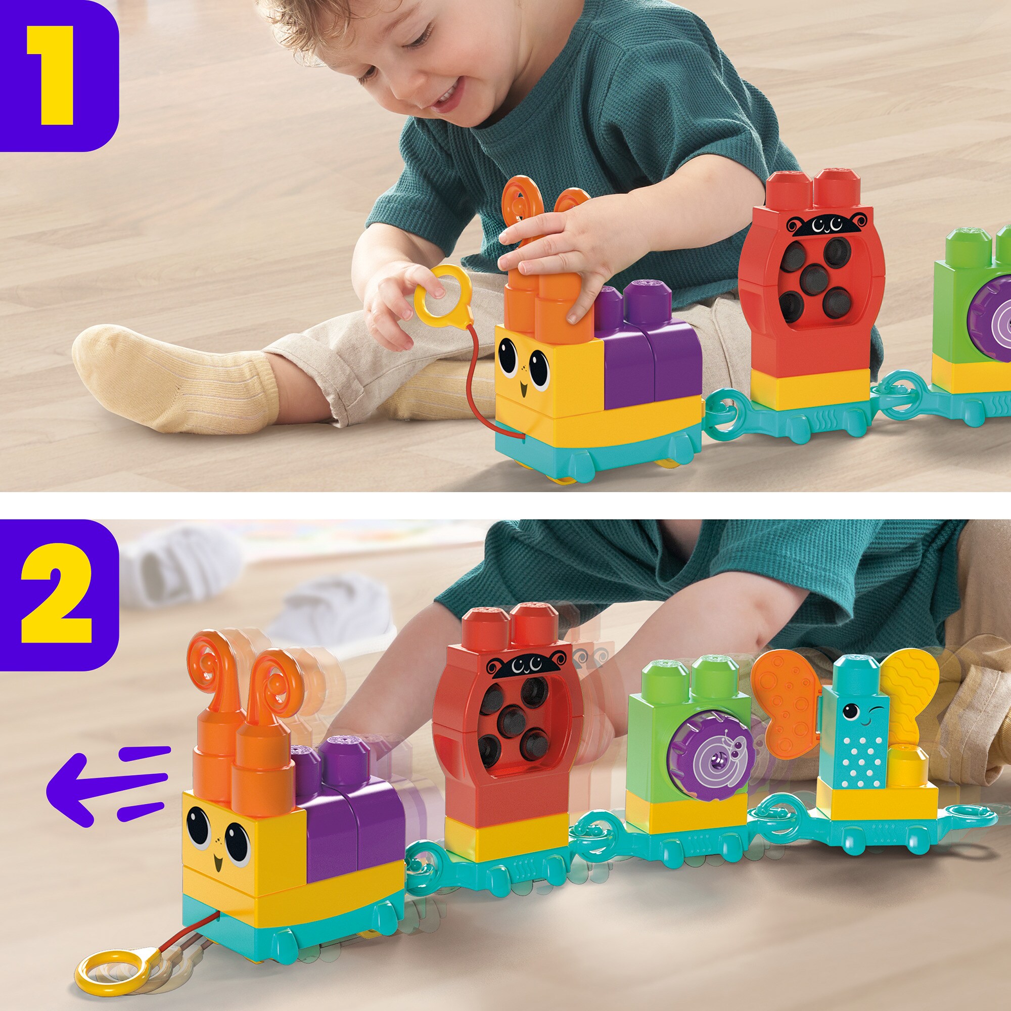 Mattel Konstruktionsspielzeug MEGA BLOKS Rollspaß Raupenzug
