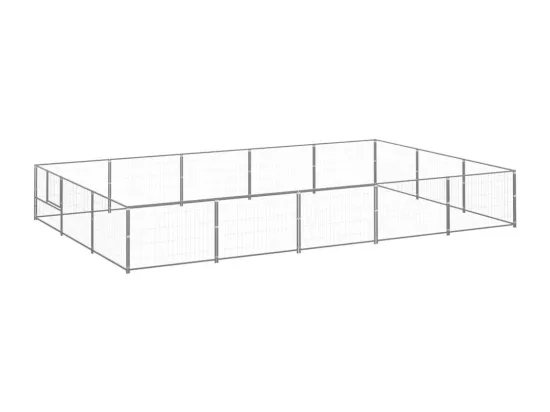 Chenil extérieur cage enclos argenté 500 x 300 x 70 cm 02_0000240