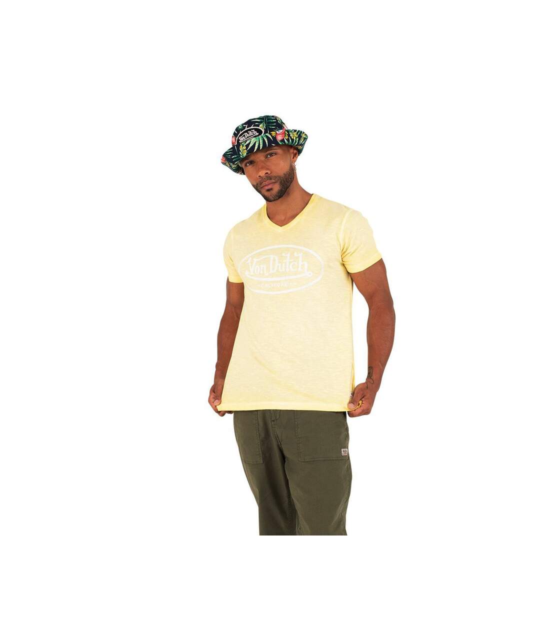 T-shirt col V homme en coton Tyron