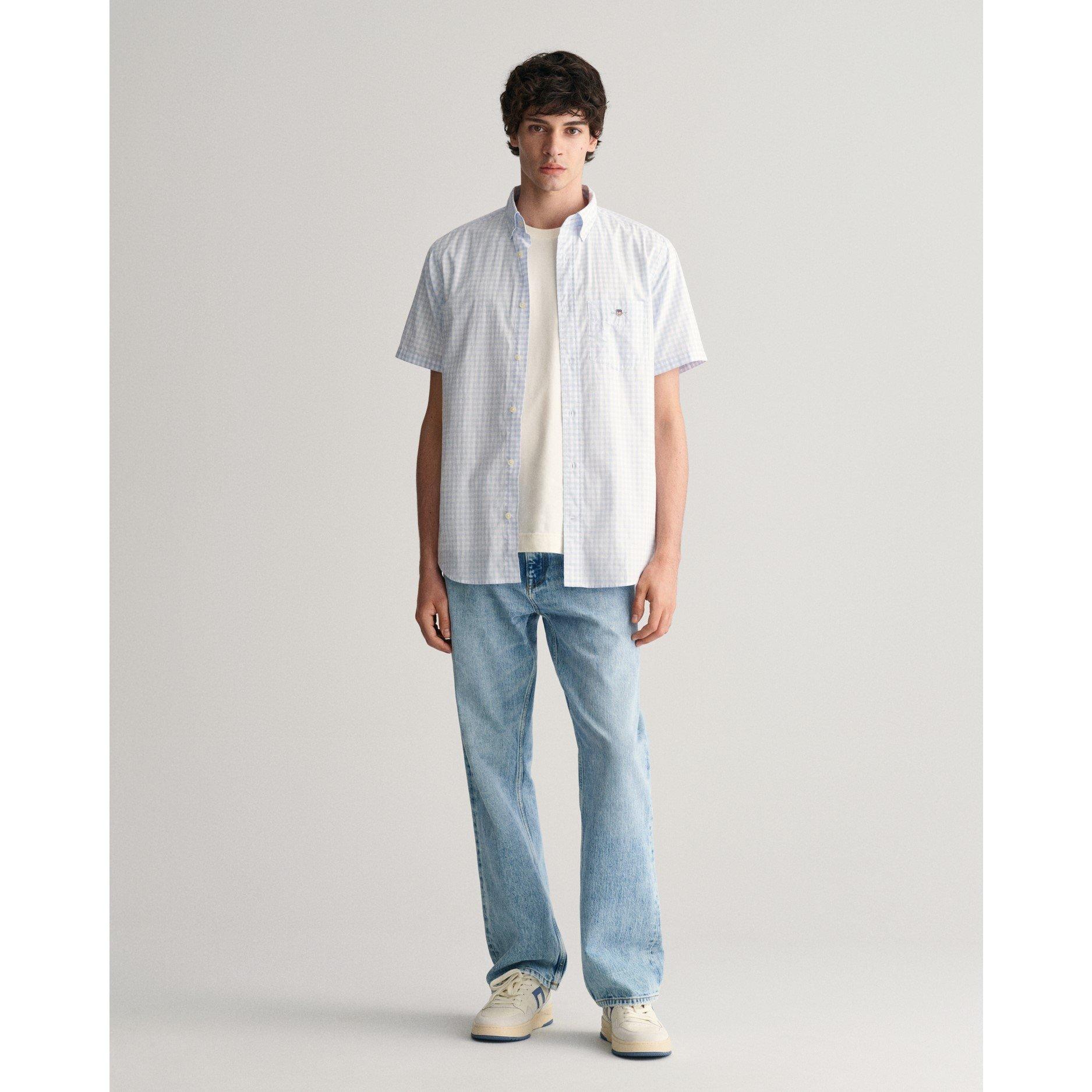 Gant Regular Fit Classic Gingham Poplin Short Sleeve Shirt