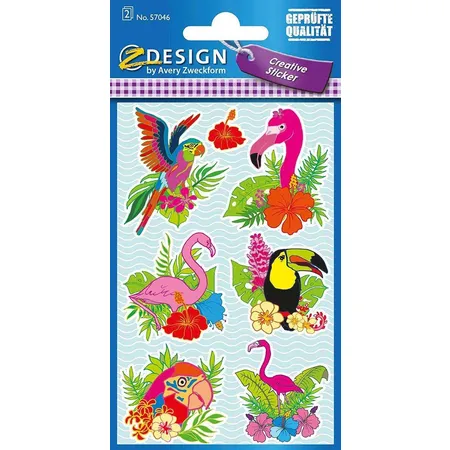Avery Zweckform Z-Design 57046, Deko Sticker, Vögel, 14 Aufkleber