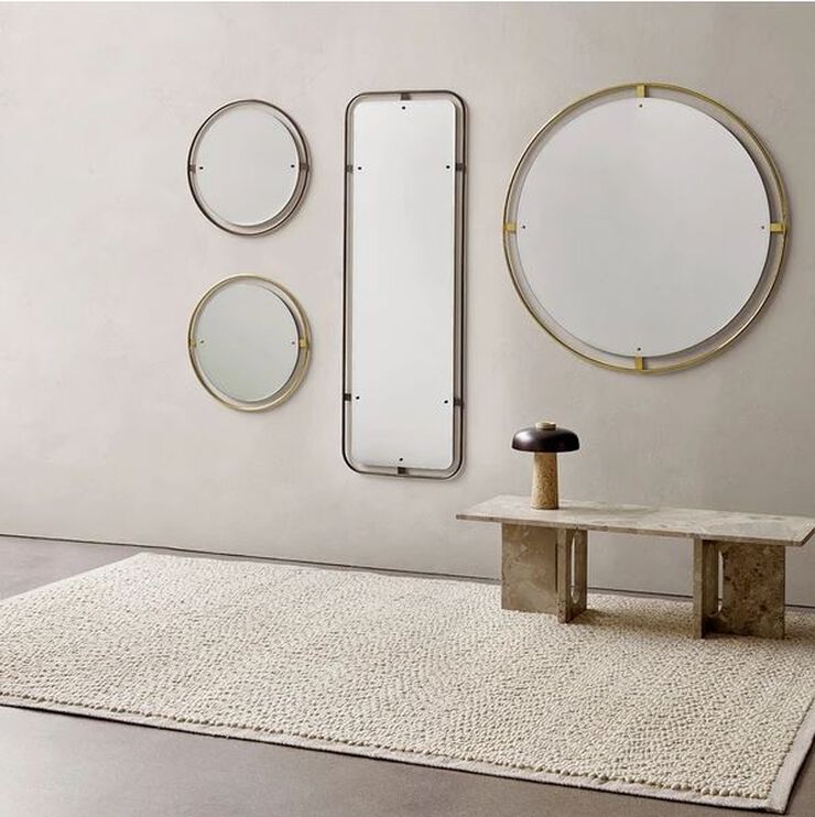 Audo Copenhagen Reverse, Table Lamp, Travertine, Br Sort & beige