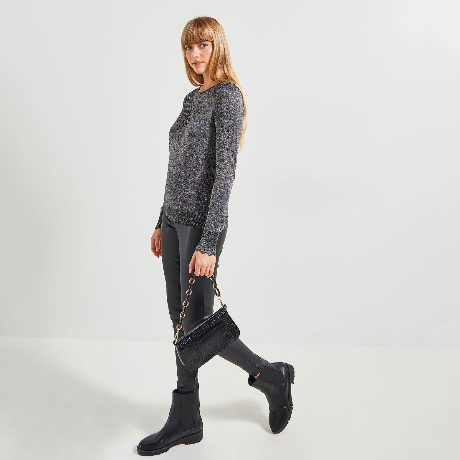 Pull scintillant femme
