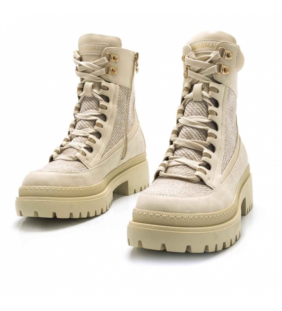 Botas de cano curto Mariamare, somente bege.