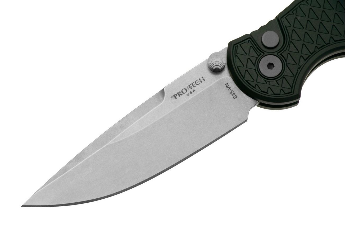 Pro-Tech TR-3 Integrity INT105-GREEN, Stonewashed S35VN, Relic Textured Green Aluminum, zakmes