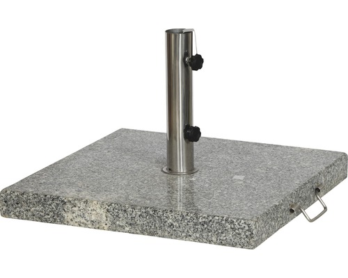Siena Garden Granieten Parasolvoet, 45 kg, 54 x 54 cm, Granietgrijs, Wind- en weerbestendig, Roestvrij staal